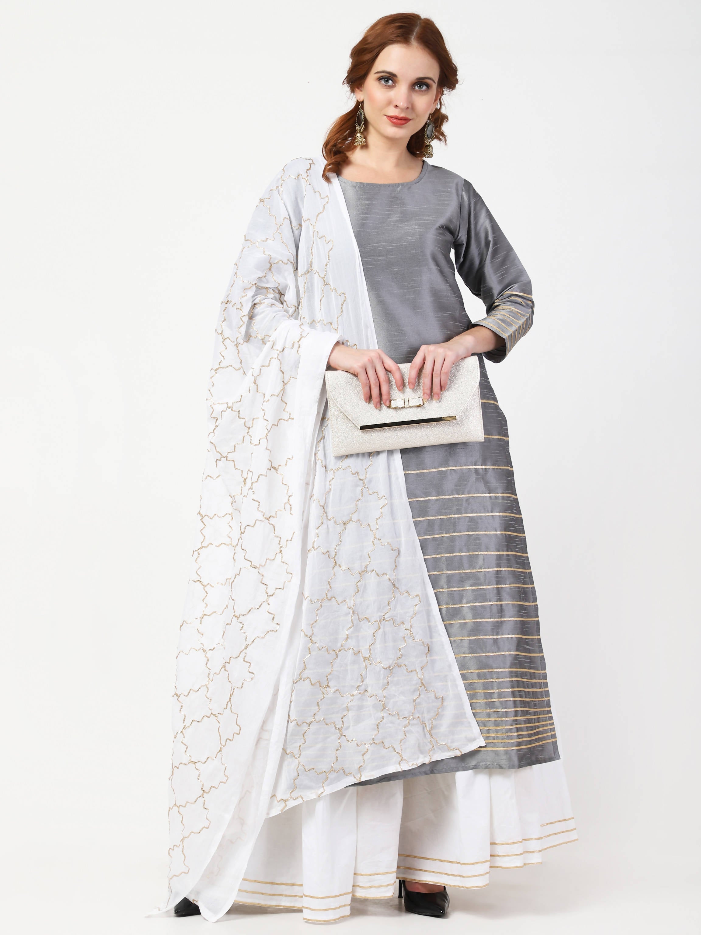 Cheera Kurta With Skirt & Embroidered Dupatta set (CH108KSD) - Distacart