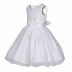 Thumbnail for Asmaani Baby Girl's White Colour Satin A-Line Maxi Full Length Dress (AS-DRESS_22170) - Distacart