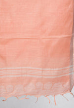 Thumbnail for Mominos Fashion Moeza Women's Linen Cotton Silver Border Peach Dupatta - Distacart