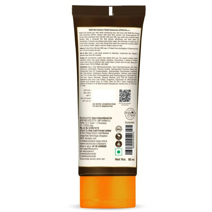 Wow Skin Science Tinted Sunscreen SPF50 Pa+++ - Distacart
