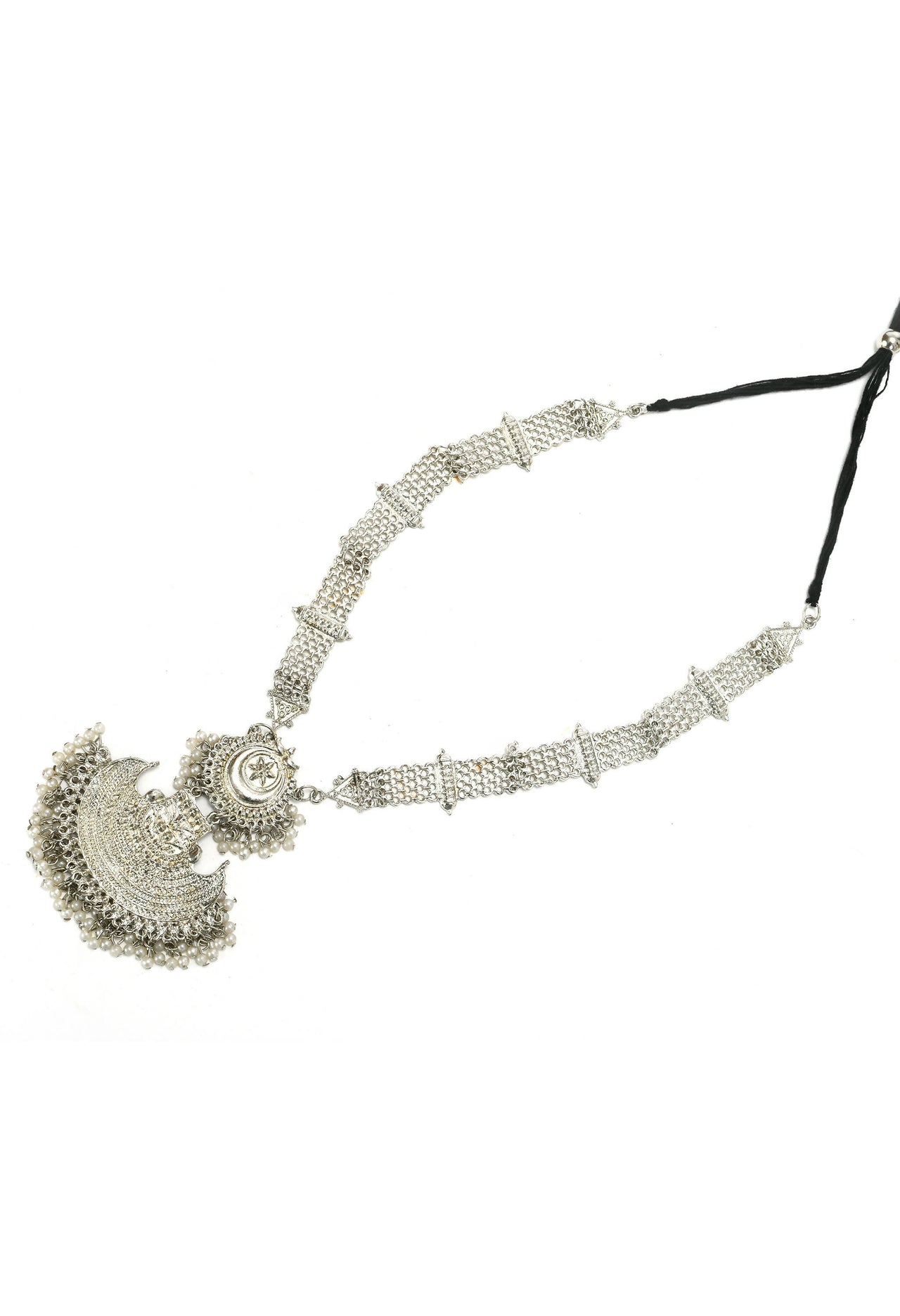 Mominos Fashion Johar Kamal Silver-Plated Brass Finish Rani Haar Statement Necklace For Women - Distacart