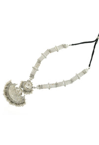 Thumbnail for Mominos Fashion Johar Kamal Silver-Plated Brass Finish Rani Haar Statement Necklace For Women - Distacart