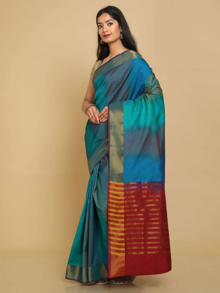Kalamandir Woven Design Ikkat Print Multi Color Uppada Saree