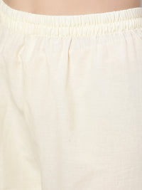 Thumbnail for NOZ2TOZ Women Cream Straight Solid Kurta With Trouser And Art Silk Dupatta - Distacart