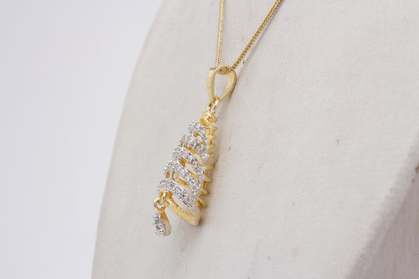 Gold-Plated Alloy Bell Shaped American Diamond Necklace Set - The Pari - Distacart