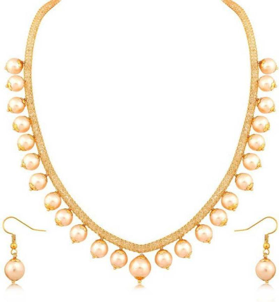 Gold-Plated Alloy Crystal Chain Necklace Set - The Pari - Distacart
