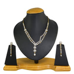 Thumbnail for Rhodium-Plated Alloy Double Line Ad Necklace Set - The Pari - Distacart