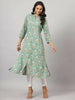 Juniper Women's Green Printed A-Line Kurta - Distacart