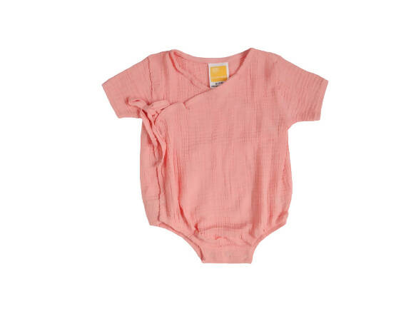 Sunshine Baby Cute Organic Muslin Cotton Kimono Rompers For Babies - Pink - Distacart
