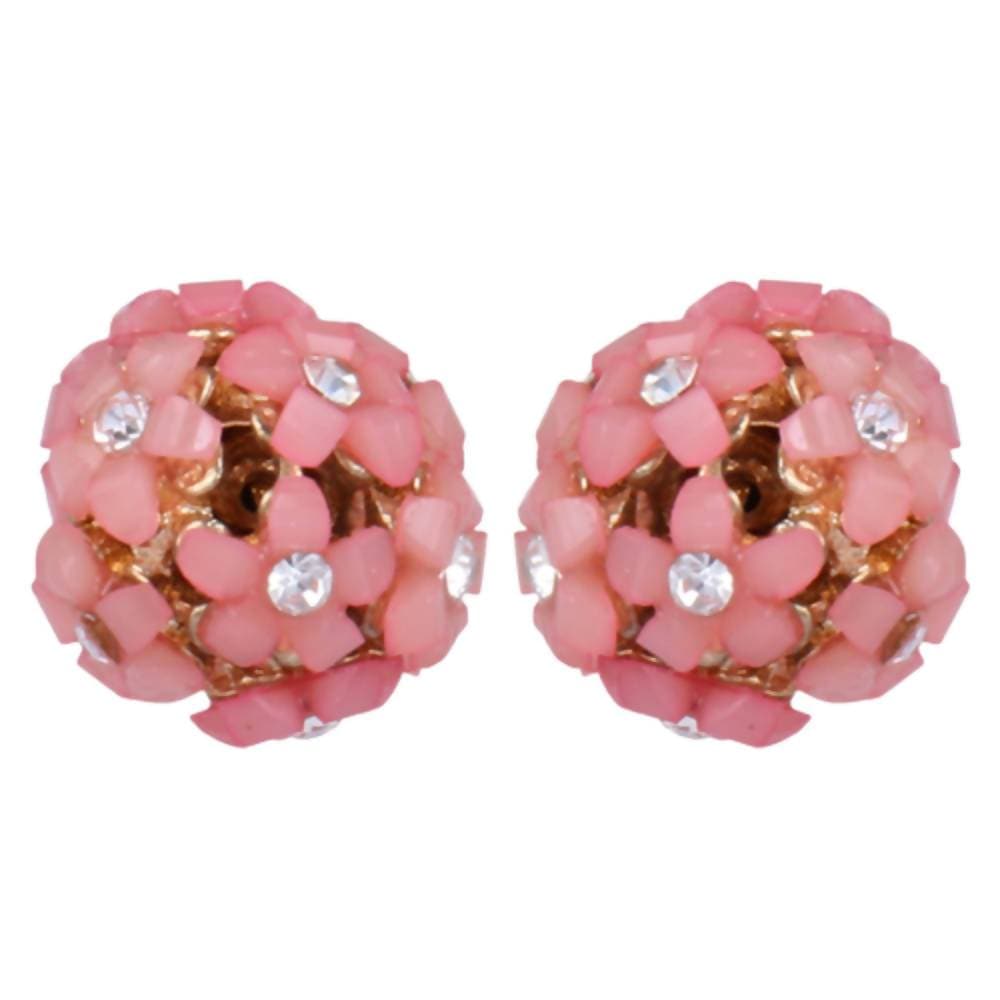 Trendoo Jewelry Gold Plated Stylish Fancy Party Wear Pink Studs