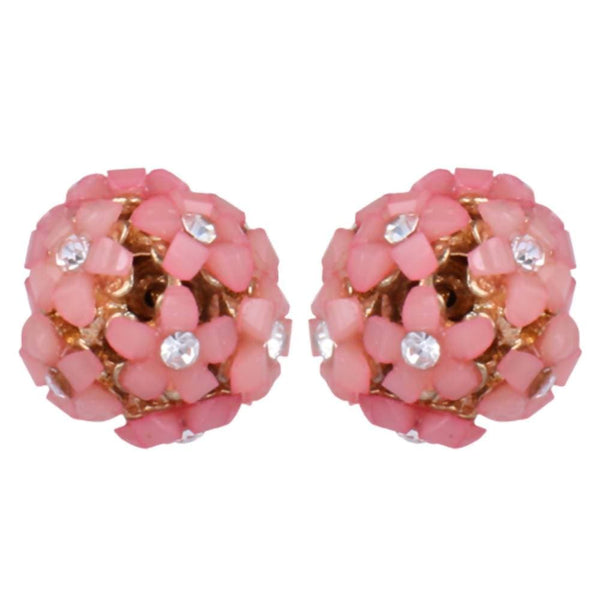Trendoo Jewelry Gold Plated Stylish Fancy Party Wear Pink Studs