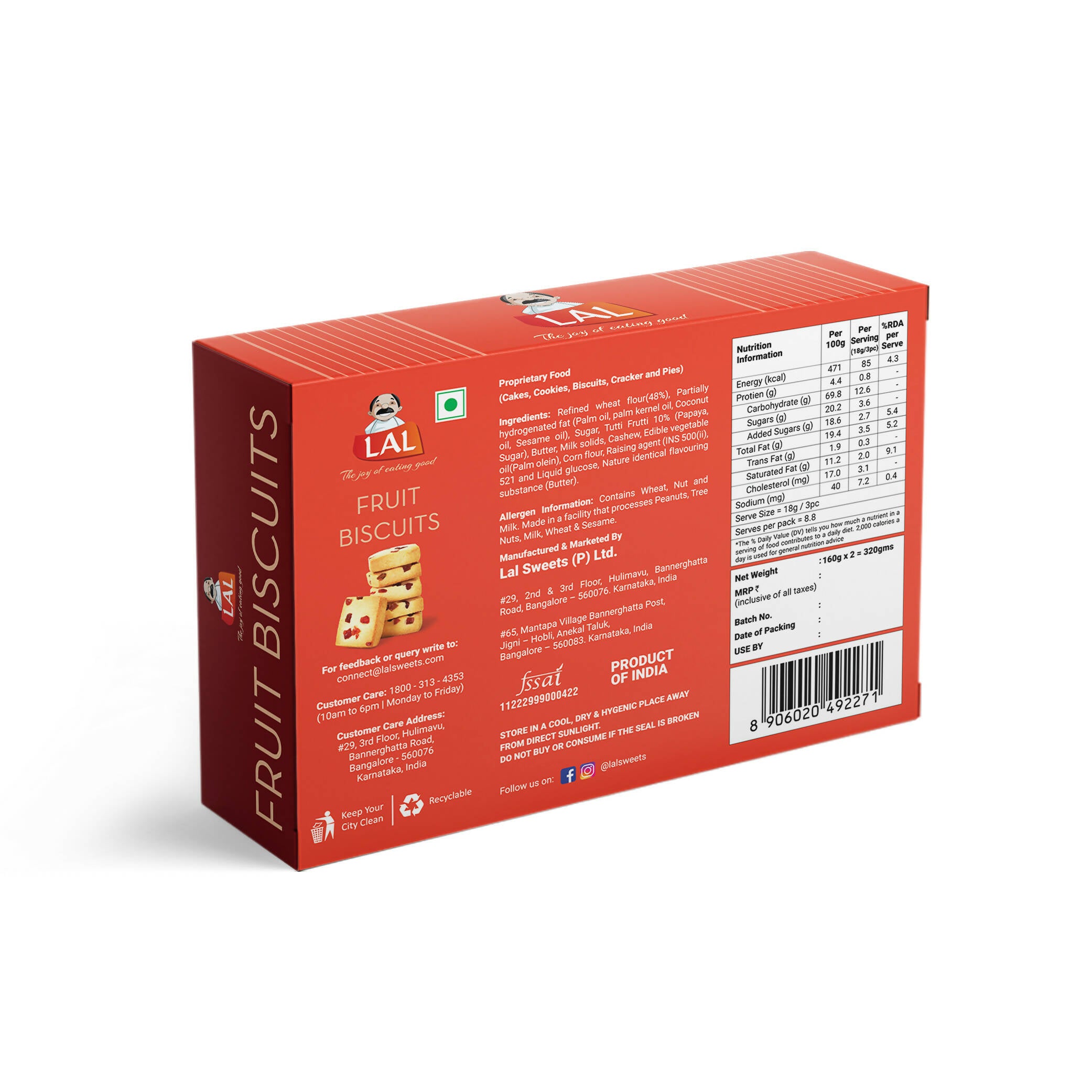 Lal Sweets Fruit Cookies - Distacart