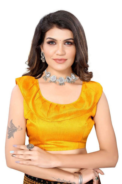 Vamika Yellow Lycra Knitted Saree