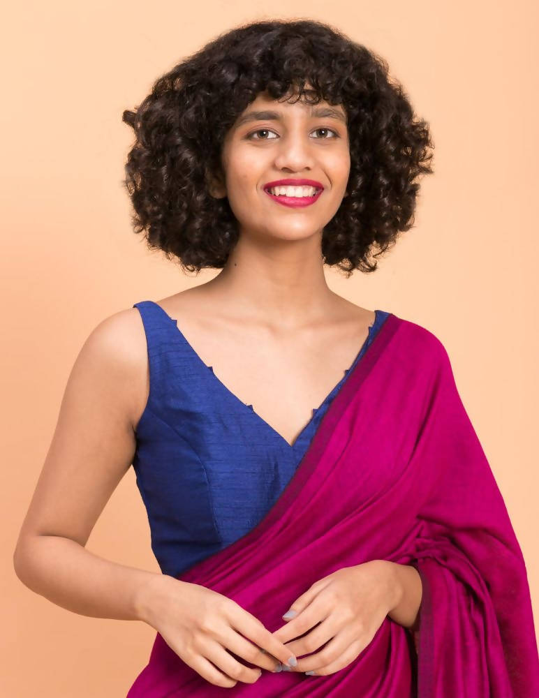 Suta Women Pink Teal Colourblocked Saree - Distacart