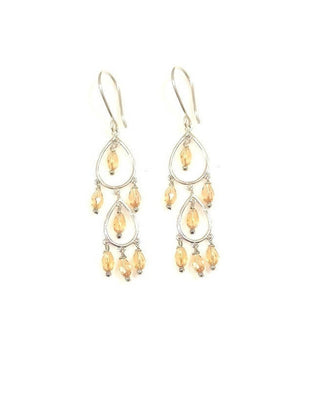 Bling Accessories Light Color Topaz Crystal Stone Earrings