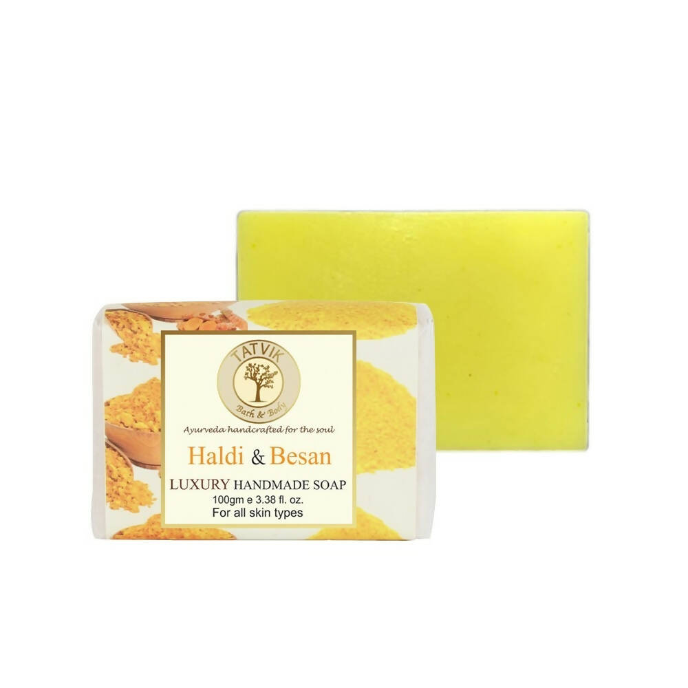 Tatvik Ayurveda Haldi & Besan Soap Luxury Handmade Soap - Distacart