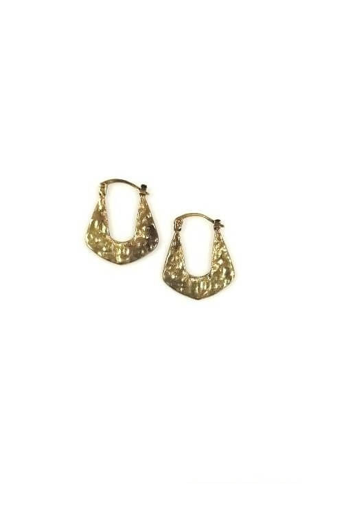 Bling Accessories Antique Brass Finish Brass Metal Hoop Earrings