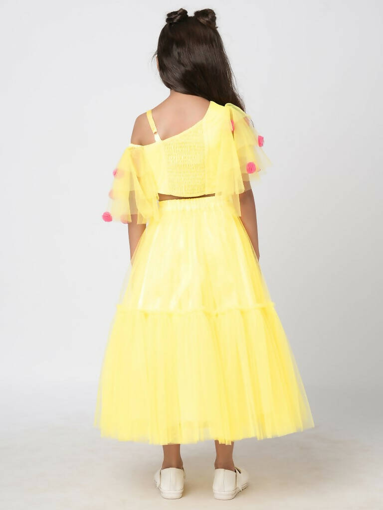 Lil Drama Girls Choli With Ghaghra Set - Yellow - Distacart