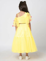 Thumbnail for Lil Drama Girls Choli With Ghaghra Set - Yellow - Distacart