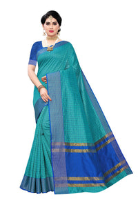 Thumbnail for Vamika Cotton Silk Manipuri Rama Weaving Saree (Manipuri Rama) - Distacart