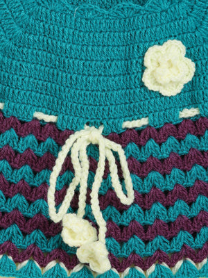 ChutPut Hand knitted Crochet Adorable Wool Dress - Green - Distacart
