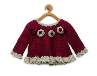 Thumbnail for Chutput Kids Purple- Coloured Solid Pullover Sweater For Baby Girls - Distacart