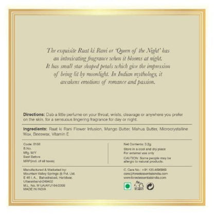 Forest Essentials Solid Perfume Raat Ki Rani - Distacart