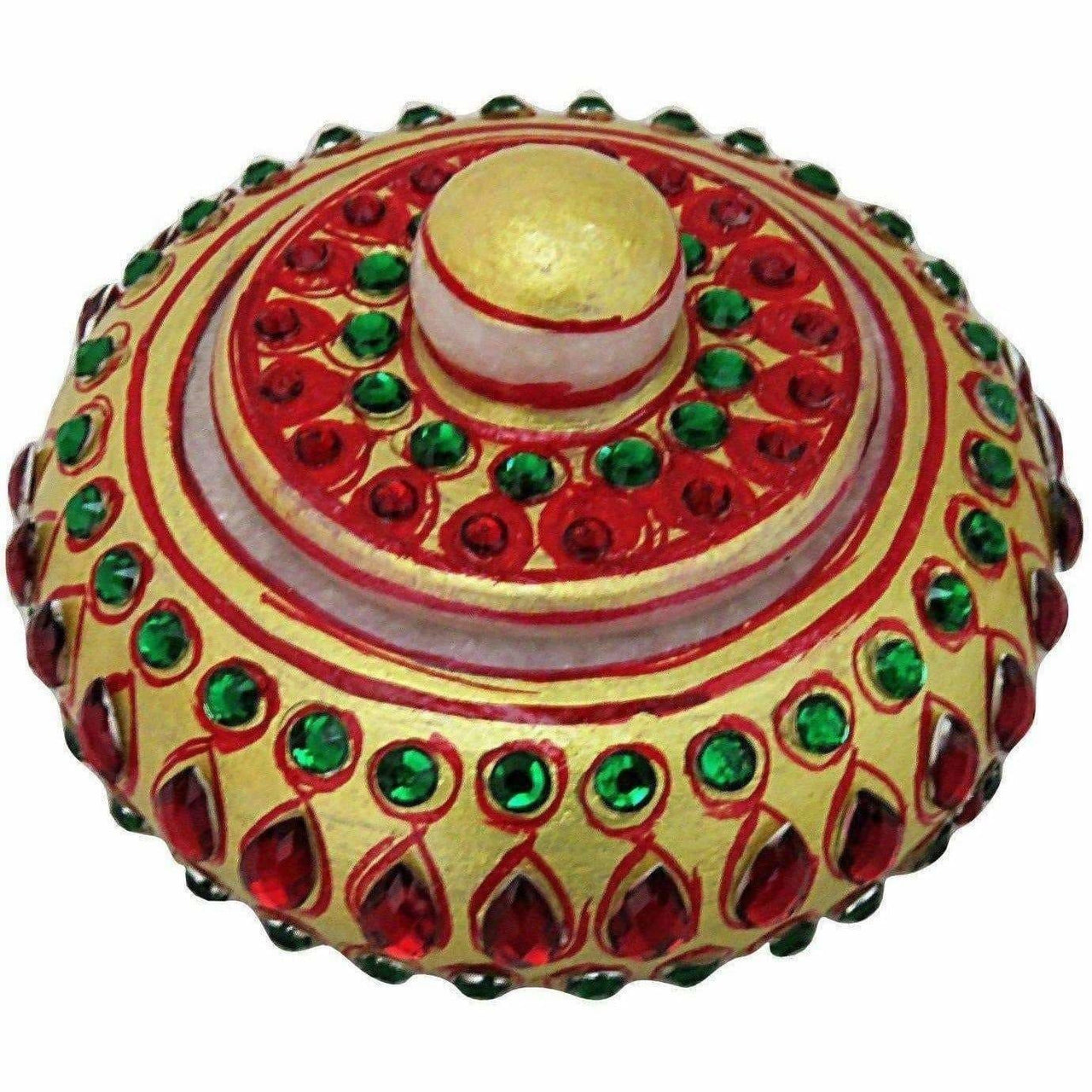 Handmade Traditional Marble Sindoor Dani/Kumkum Box with Meenakari Work