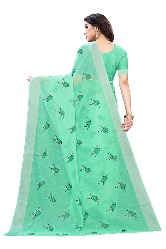 Green Chanderi Designer Saree (SERIN GREEN)