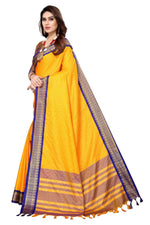 Thumbnail for Vamika Weaving Yellow Cotton Silk Saree (BHAVINI YELLOW) - Distacart