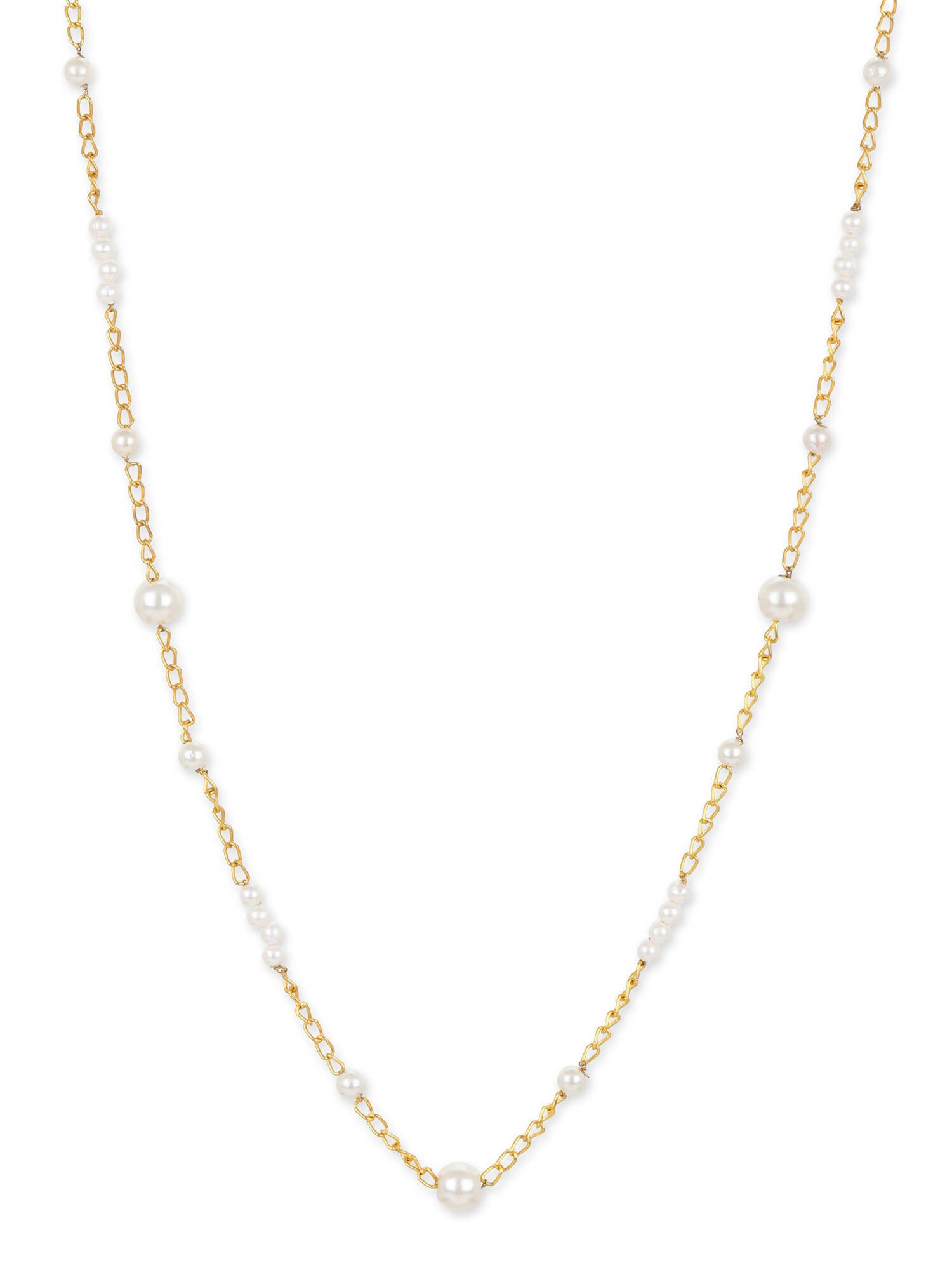 Gold-Toned White Brass Gold-Plated Necklace - Ruby Raang - Distacart