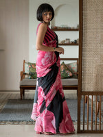 Thumbnail for Suta Black Floral Pure Cotton Saree - Distacart