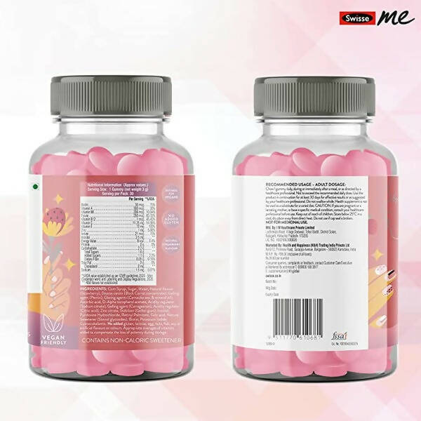 Swisseme Biotin Gummies With Vitamin B12, C & E For Healthy Hair & Nails - Distacart