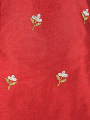 Cheera Women's Beautiful Hand Embroidered Motif All-Over Straight Silk Kurta Set (CH069K)