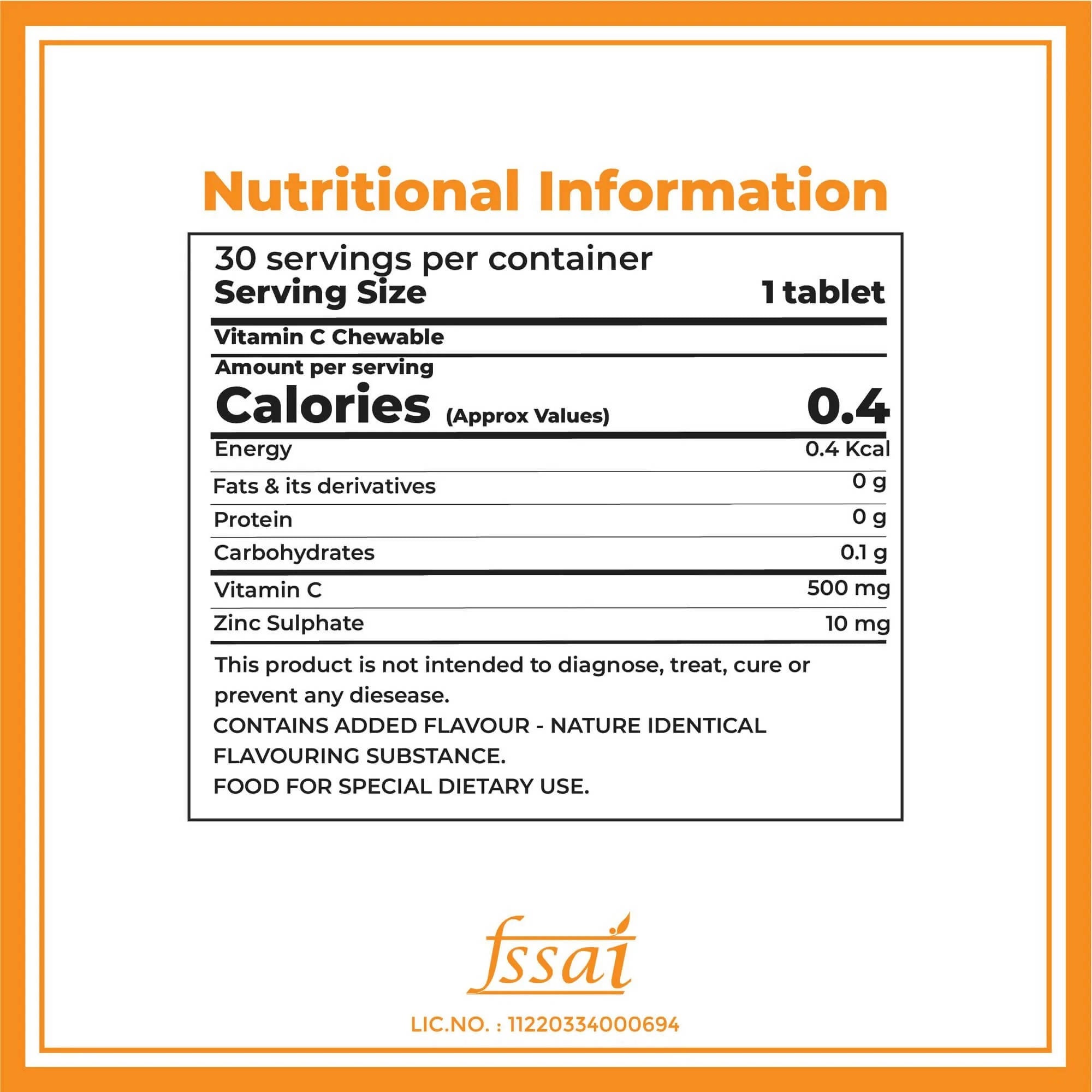 Boldfit Vitamin C 500mg Chewable Tablets (Tangy Orange Flavor) - Distacart