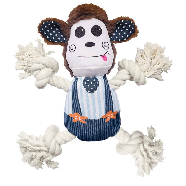Foodie Puppies Monkey Crinkle Paper Rope Plush Toy for Dogs - Distacart