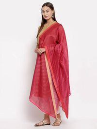 Thumbnail for Myshka Women's Red Cotton Solid Casual Dupatta