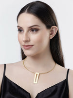 Thumbnail for NVR Women Gold-Plated Circular Choker Necklace - Distacart