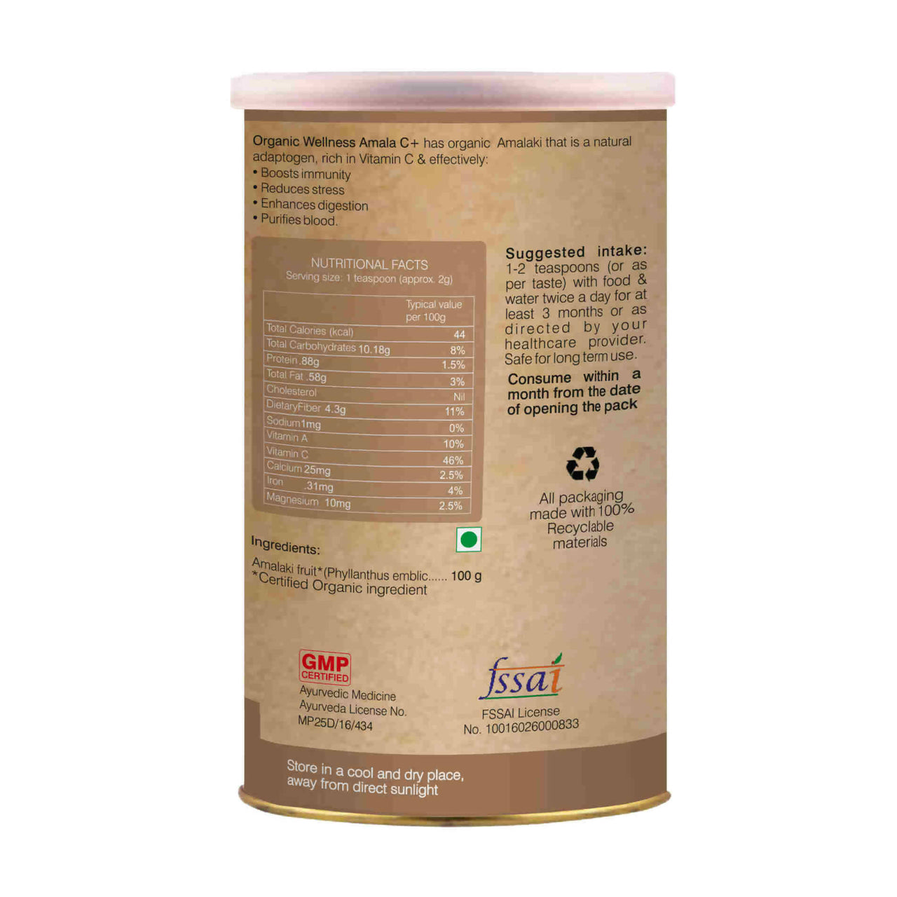 Organic Wellness Amla C+ Powder - Distacart
