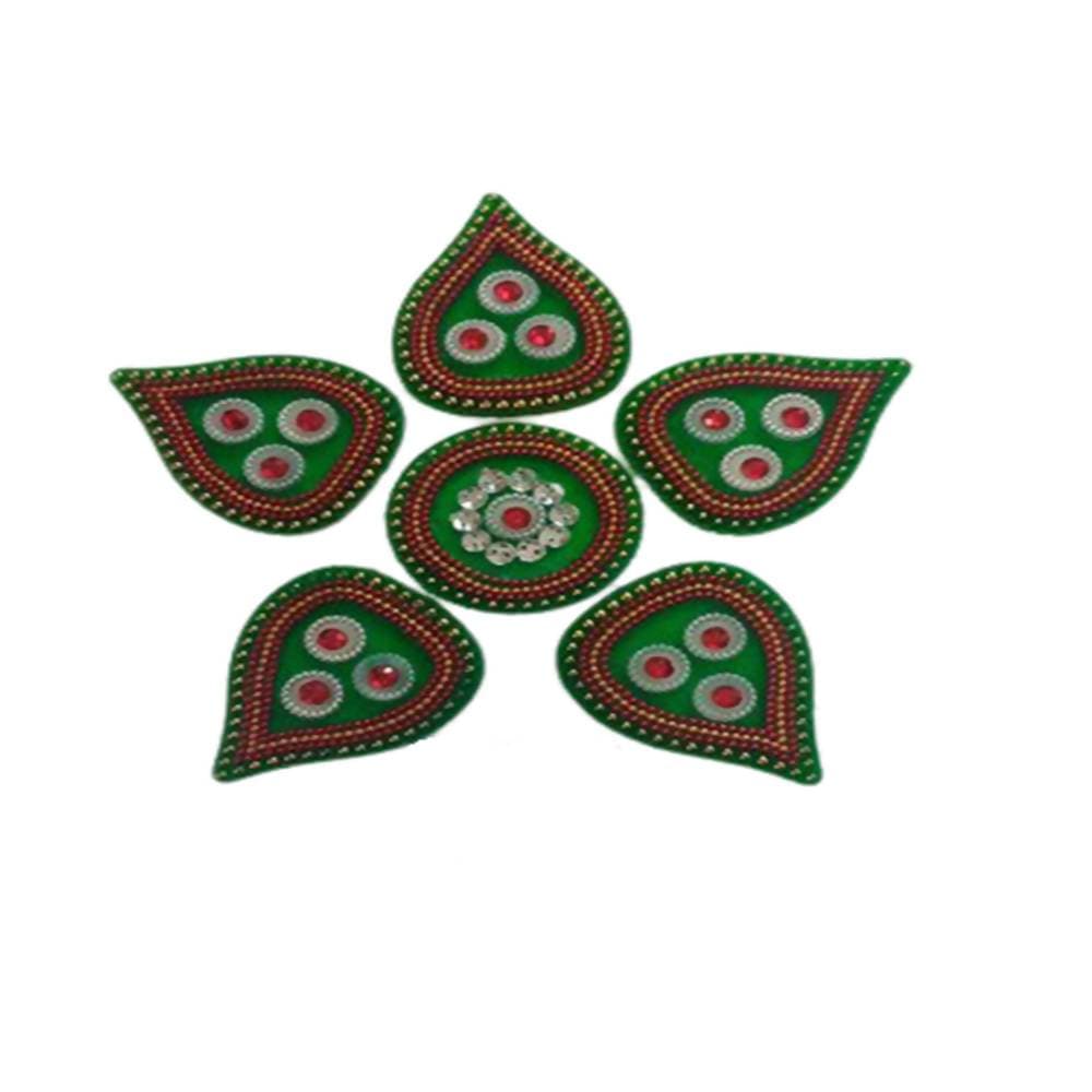 Kundan HandiKrafts Handcrafted Green Colour Kundan Rangoli - Distacart