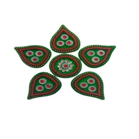 Thumbnail for Kundan HandiKrafts Handcrafted Green Colour Kundan Rangoli - Distacart