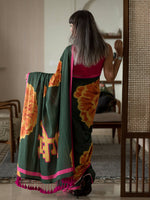 Thumbnail for Suta Multi Color Floral Pure Cotton Saree - Distacart