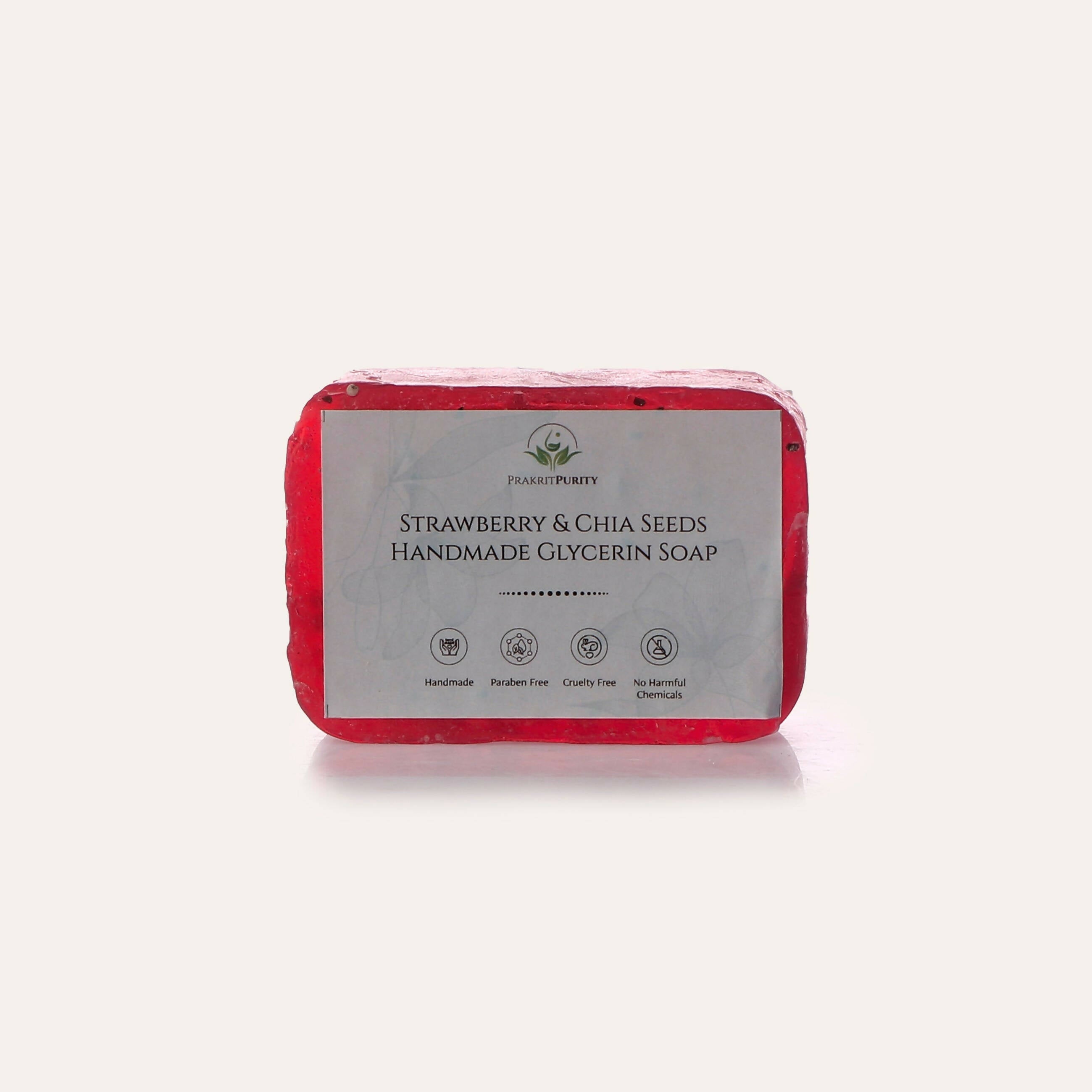 PrakritPurity Strawberry & Chia Seeds Handmade Glycerin Soap - Distacart