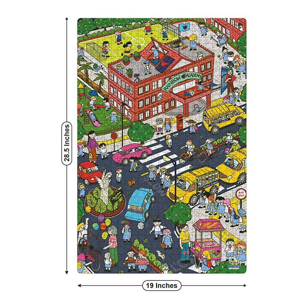 Webby Wooden After School Illustration Jigsaw Puzzle-1000 Pcs - Distacart