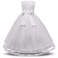 Thumbnail for Asmaani Baby Girl's White Satin A-Line Maxi Full Length Dress (AS-DRESS_22064) - Distacart