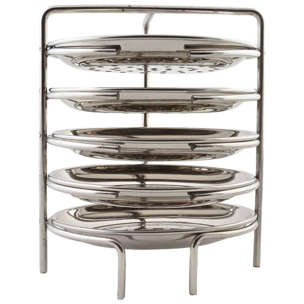 Jain Stainless Steel Idiappam Stand 5 Plates - Silver - Distacart