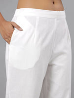 Thumbnail for Juniper Women White Seer Sucker Embroidered High Slit Kurta - Distacart