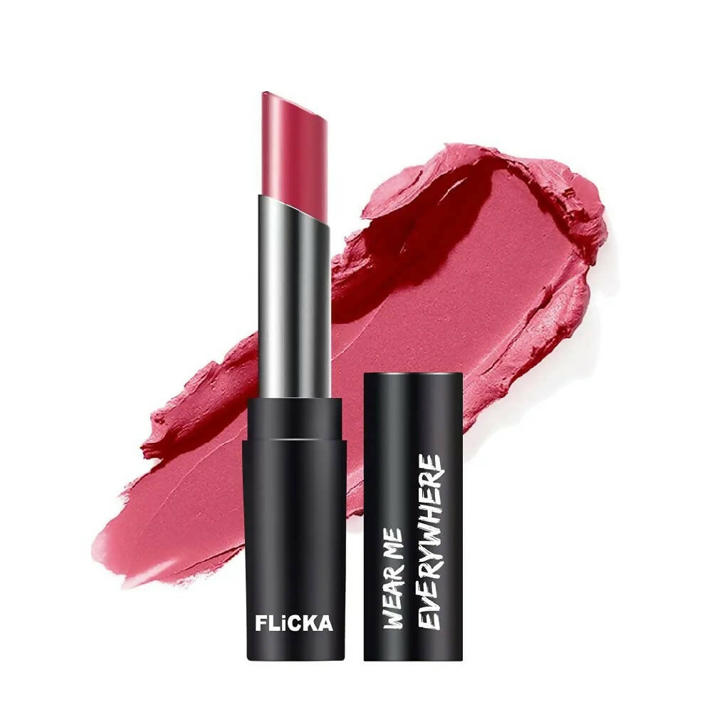 FLiCKA Wear Me Everywhere Creamy Matte Lipstick Fan Of The Tan - Pink - Distacart