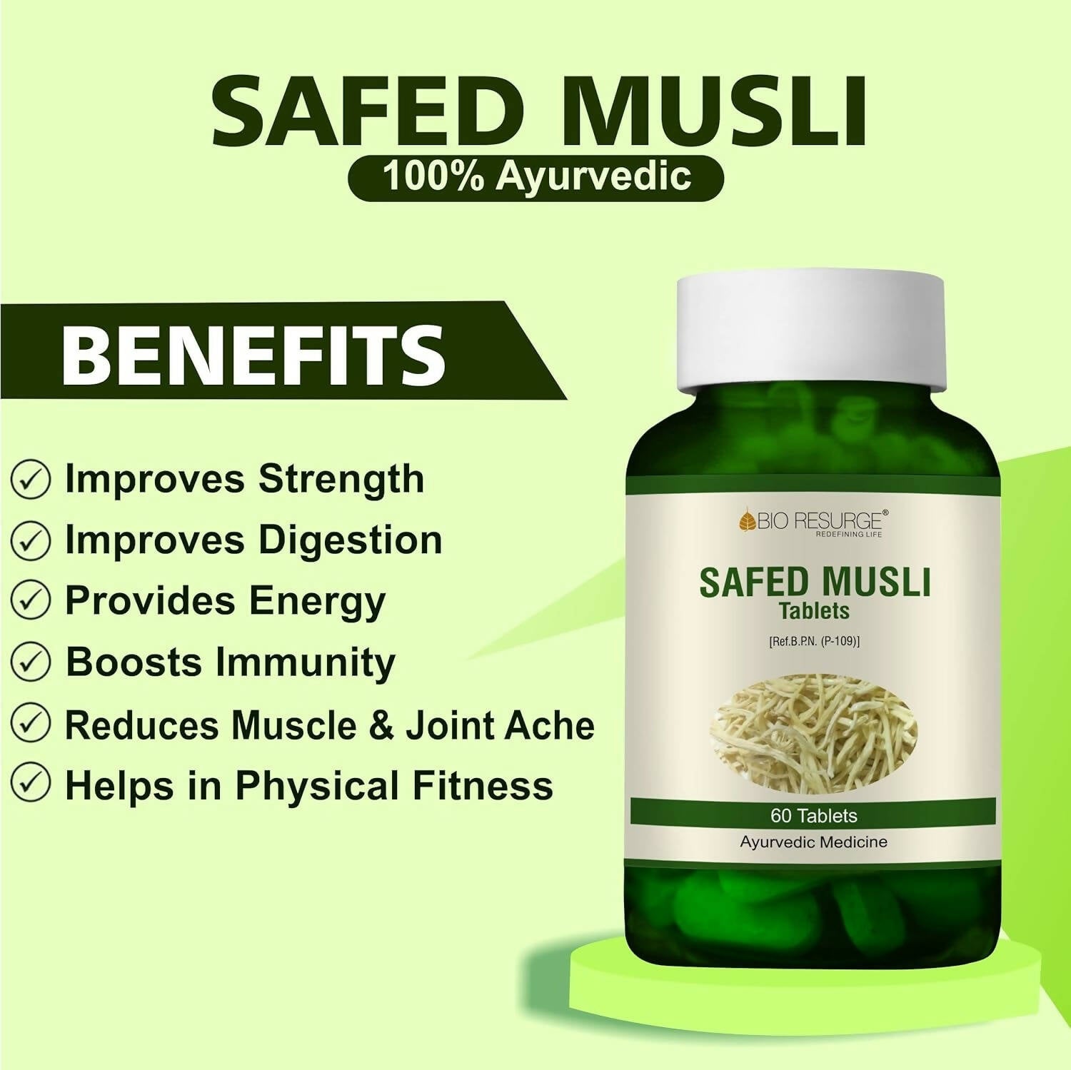 Bio Resurge Life Safed Musli Tablets - Distacart