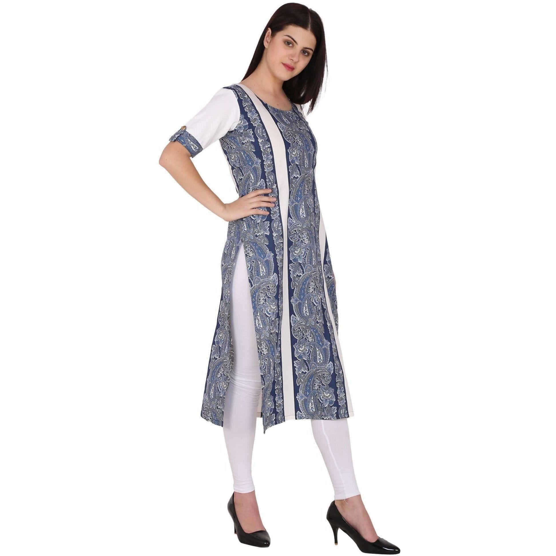 Kanoor Women's multi cotton straight kurti